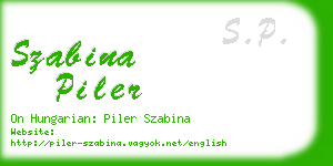 szabina piler business card